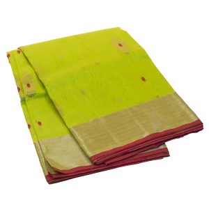chanderi silk fresh neon green