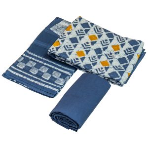 block print batik denim blue mango