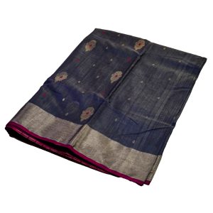 chanderi silk blue