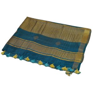bhagalpuri silk cotton peacock blue